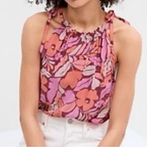 GAP Pink and Purple Floral Blouse